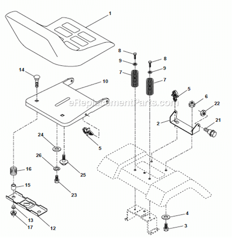 Page F Diagram and Parts List for S165H42A  Weed Eater Lawn Tractor